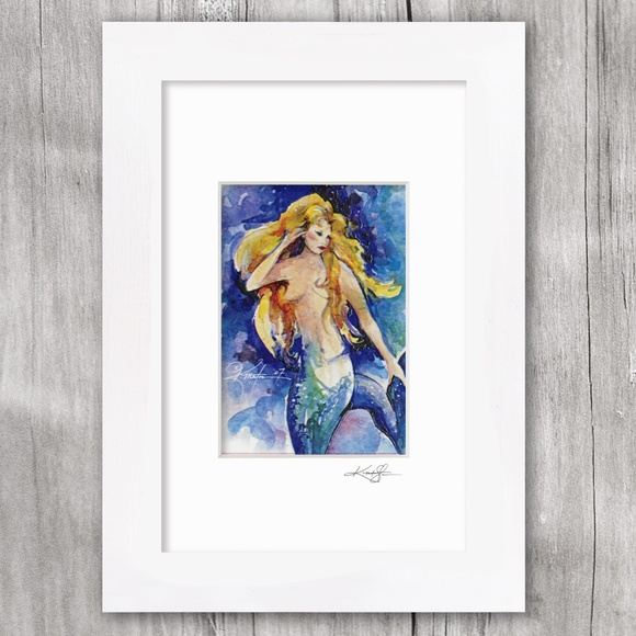 Mermaid Print in Mat from original painting by Kathy Morton Stanion - Celeste - Picture 3 of 4